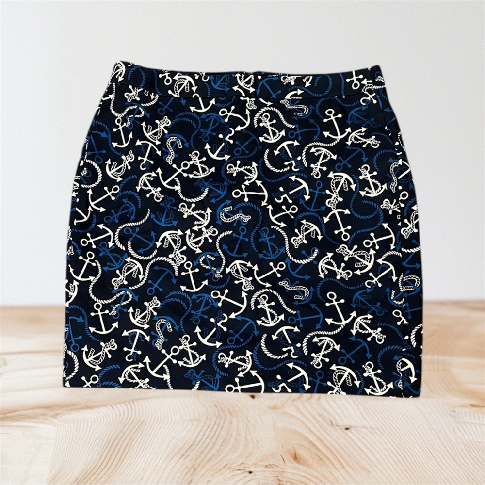 Banana Republic Women’s Navy and White Anchor Pencil Skirt